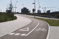 Traffic sign in an exclusive lane for bicycles