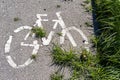 Traffic sign in an exclusive lane for bicycles