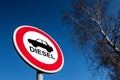 The traffic sign forbidding to use diesel cars Royalty Free Stock Photo