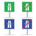 Traffic sign freeway color vector Royalty Free Stock Photo