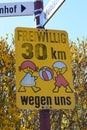 traffic sign in Germany, voluntarily 30 kph