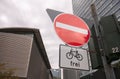 Traffic sign in Germany that say the acces is forbidden for cars