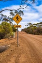 Traffic sign with hiker symbol to indicate that hikers cross the road Royalty Free Stock Photo