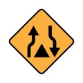 traffic sign icon, dual carriageway end sign Royalty Free Stock Photo