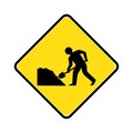 traffic sign icon there is road work Royalty Free Stock Photo