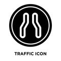 Traffic sign icon vector isolated on white background, logo concept of Traffic sign sign on transparent background, black filled Royalty Free Stock Photo