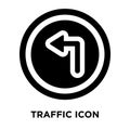 Traffic sign icon vector isolated on white background, logo concept of Traffic sign sign on transparent background, black filled Royalty Free Stock Photo