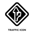 Traffic sign icon vector isolated on white background, logo concept of Traffic sign sign on transparent background, black filled Royalty Free Stock Photo