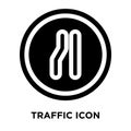 Traffic sign icon vector isolated on white background, logo concept of Traffic sign sign on transparent background, black filled Royalty Free Stock Photo