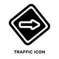 Traffic sign icon vector isolated on white background, logo concept of Traffic sign sign on transparent background, black filled Royalty Free Stock Photo