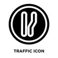 Traffic sign icon vector isolated on white background, logo concept of Traffic sign sign on transparent background, black filled Royalty Free Stock Photo