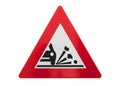 Traffic sign isolated - Ejection of gravel