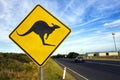 Traffic sign for kangaroo crossing