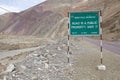 Traffic sign in Ladakh, India Royalty Free Stock Photo