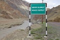 Traffic sign in Ladakh, India Royalty Free Stock Photo