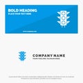 Traffic, Sign, Light, Road SOlid Icon Website Banner and Business Logo Template