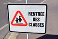 warning sign, school begins