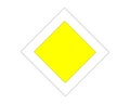 Traffic sign main road white background. Main road sign vector illustration isolated on white. Sign of main road Royalty Free Stock Photo