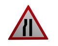 Traffic sign: narrowed roadway, left,