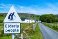 Traffic sign for paying attention for elderly Royalty Free Stock Photo