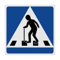 Traffic sign pedestrian crossing elderly Royalty Free Stock Photo