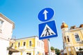 Traffic sign pedestrian crossing Royalty Free Stock Photo