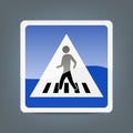 Traffic sign pedestrian crossing isolated on background. Vector illustration. Royalty Free Stock Photo