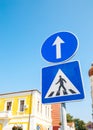 Traffic sign pedestrian crossing Royalty Free Stock Photo