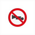 Traffic sign prohibiting to horn for web and mobile design isolated on a white background