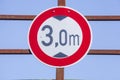 Traffic sign Prohibition for vehicles above specified height Royalty Free Stock Photo