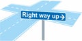 Traffic sign `The Right Way`.