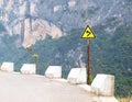 Traffic sign on a road Royalty Free Stock Photo