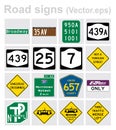 Traffic sign road concept design set. Illustration 4x4 per set Royalty Free Stock Photo