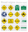 Traffic sign road concept design set. Illustration