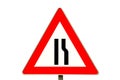 Traffic sign road constriction