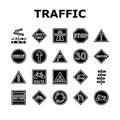 Traffic Sign Road Information Icons Set Vector Royalty Free Stock Photo