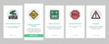 Traffic Sign Road Information onboarding icons set vector Royalty Free Stock Photo