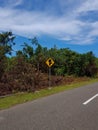 Traffic Sign Beside Road Royalty Free Stock Photo