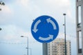 Traffic sign: `Roundabout` Royalty Free Stock Photo