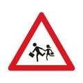 Traffic sign school children crossing Royalty Free Stock Photo