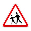 Traffic sign SCHOOL CROSSWALK on white, illustration