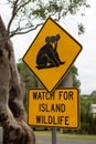 Traffic sign showing a koala, Australia