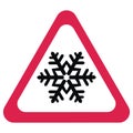 Traffic sign, snow alert, red triangle symbol