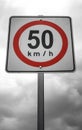 traffic sign with speed limit 50 kmh, speed limit concept