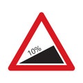 Traffic sign steep descent