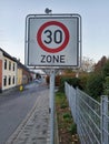 Traffic sign thirty Germany Royalty Free Stock Photo