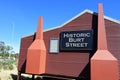 Traffic sign to the historic Burt street in Boulder city in Western Australia