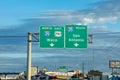 traffic sign waco and san Antonio in Austin with exit only at highway 35, Austin, USA