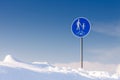 Traffic sign - walkway for pedestrians and cyclists Royalty Free Stock Photo