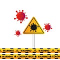 Traffic sign warning corona virus vector for design element